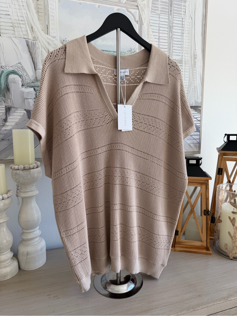 Lucy Paris Plus Size Kirsten Short Sleeve Knit Sweater